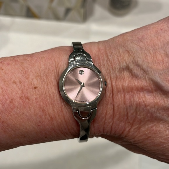 Movado Kara Pink dial bangle style women's watch 605284 - Picture 6 of 8